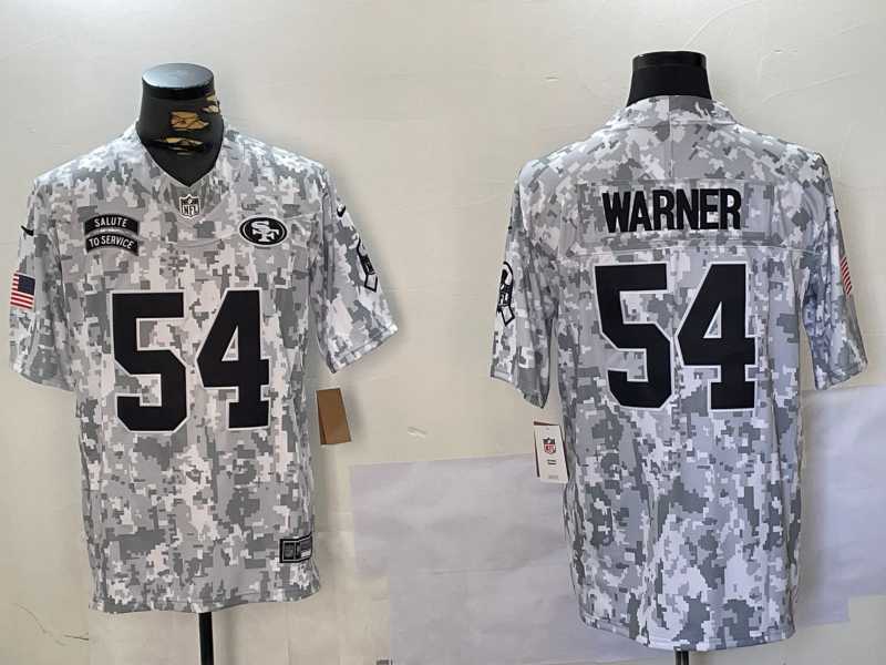 Mens San Francisco 49ers #54 Fred Warner Arctic Camo 2024 FUSE Salute to Service Limited Stitched Jersey Dzhi